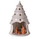 Holy Family in white Christmas tree candle holder Deruta terracotta 25 cm s1