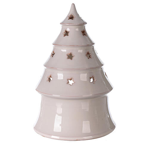 Conical tree with Holy Family tealight Deruta terracotta 25 cm 4