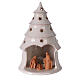 Conical tree with Holy Family tealight Deruta terracotta 25 cm s1