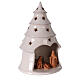 Conical tree with Holy Family tealight Deruta terracotta 25 cm s3