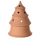 Christmas tree candle holder with white nativity set Deruta terracotta 15 cm s4