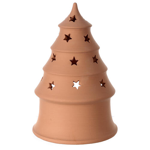 White Holy Family in Christmas tree candle holder Deruta terracotta 20 cm 4