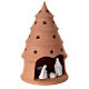 White Holy Family in Christmas tree candle holder 25 cm, Deruta terracotta s3