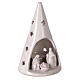 Cone tree with Holy Family in white Deruta terracotta 15 cm s3
