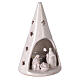 Sapin Crèche cône photophore terre cuite blanche Deruta 15 cm s3