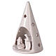 Albero Presepe cono lumino terracotta bianca Deruta 15 cm s2