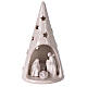 Cone tree with Holy Family in white gold Deruta terracotta 20 cm s1