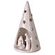Cone tree with Holy Family in white gold Deruta terracotta 20 cm s2