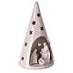 Cone tree with Holy Family in white gold Deruta terracotta 20 cm s3