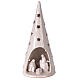 Cone tree with Holy Family in white gold Deruta terracotta 25 cm s1