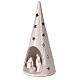 Cone tree with Holy Family in white gold Deruta terracotta 25 cm s2