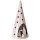 Cone tree with Holy Family in white gold Deruta terracotta 25 cm s3