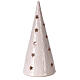 Cone tree with Holy Family in white gold Deruta terracotta 25 cm s4