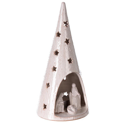 Décoration Noël sapin photophore crèche terre cuite Deruta 25 cm 3