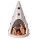 Christmas tree with natural Holy Family figures in Deruta terracotta 15 cm s1