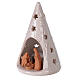 Christmas tree with natural Holy Family figures in Deruta terracotta 15 cm s2