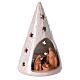 Crèche photophore cône blanc santons terre cuite Deruta 15 cm s3