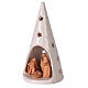 Cone Christmas tree candle holder with Nativity bicolored Deruta terracotta 20 cm s2