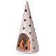 Décoration Noël crèche photophore terre cuite Deruta 25 cm bicolore s2