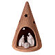 Cone with stars Holy Family set with tealight 15 cm s1