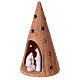 Cone with Holy Family in two-tone Deruta terracotta 20 cm s2