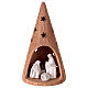 Coarse cone with Holy Family candle Deruta terracotta 20 cm s1