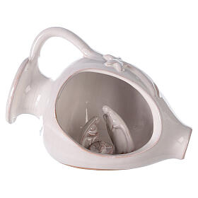 Amphore mit Krippenszene in weiß, 12 cm