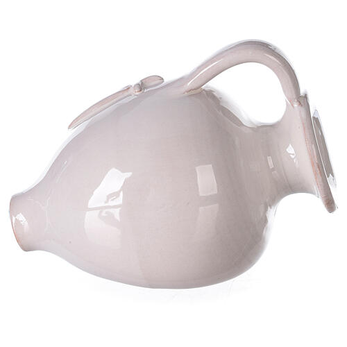 Biała amfora ze sceną Bożego Narodzenia, terakota, Deruta, 12 cm 4