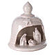 Bell with Holy Family set comet in white Deruta terracotta 12 cm s3