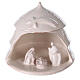 White pine open with Holy Family set in Deruta terracotta 12 cm s1