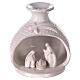 Nativity round white Deruta terracotta vase 12 cm s1