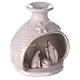 Rounded vase with white Nativity Deruta terracotta 12 cm s3