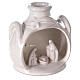Nativity in shiny white Deruta terracotta jar 12 cm s3