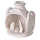 Holy Family set in jar polished white Deruta terracotta 12 cm s2