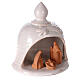 Terracotta nativity stable with Holy Family dark statues 12 cm s3