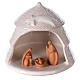 Terracotta nativity two-toned colored round pine 12 cm s1