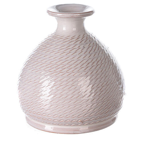 Crèche vase terre cuite blanche Deruta santons finition naturelle 12 cm 4