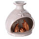 Miniature nativity set in white vase Deruta terracotta 12 cm s3