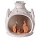 Krippenszene in Vase mit Sternschnuppe Jesu Geburt zweifarbig aus Terrakotta, 12 cm s1