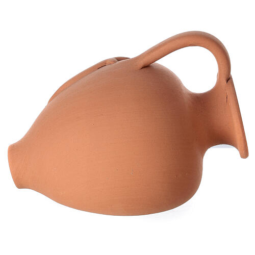 Amfora ze Świętą Rodziną, z terakoty Deruta, białe figury, 12cm 4