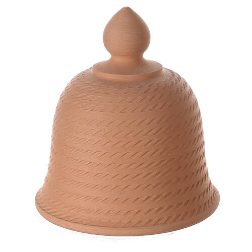 Dzwon z figurkami Świętej Rodziny z terakoty białej, Deruta, 12 cm 4