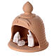 Holy Family inside bell in natural terracotta white nativity set Deruta 12 cm s2