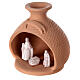 Nativity scene in terracotta vase white Deruta terracotta 12 cm s2