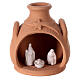 Jar side handles white Nativity Deruta terracotta 12 cm s1