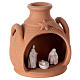 Jar side handles white Nativity Deruta terracotta 12 cm s3