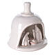 Mini white Deruta terracotta bell with Nativity scene 10 cm s3