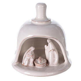 Presepe campanella mini bianco terracotta Deruta 10 cm