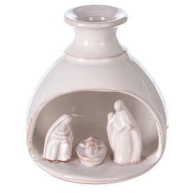 Presepe vaso terracotta mini bianca Deruta 10 cm