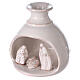 Cabana Natividade mini vaso redondo terracota branca figuras presépio Deruta 10 cm s2