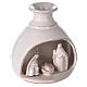Cabana Natividade mini vaso redondo terracota branca figuras presépio Deruta 10 cm s3